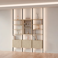 MODTRIM THREE-SECTION Curio & Bookcase Set. 75-83″