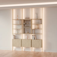 MODTRIM THREE-SECTION Curio & Bookcase Set. 75-83″