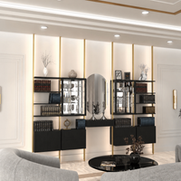 MODTRIM CHINA CLOSET AND BOOKCASE SET WITH FLOATING BUFFET & 4 DRAWERS