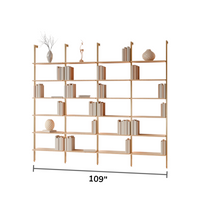 MODTRIM FOUR-UNIT Modular Bookcase with Wood Shelves + Drawers
