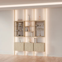 MODTRIM THREE-SECTION Curio & Bookcase Set. 79-83″