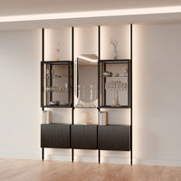 MODTRIM THREE-SECTION Curio & Glass Display Shelf Set. 79-83″