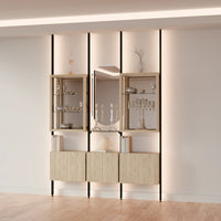 MODTRIM THREE-SECTION Curio & Glass Display Shelf Set. 79-83″