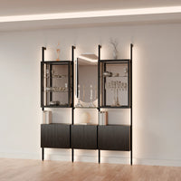 MODTRIM THREE-SECTION Curio & Glass Display Shelf Set. 79-83″