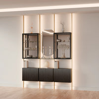 MODTRIM THREE-SECTION Curio & Glass Display Shelf Set. 79-83″
