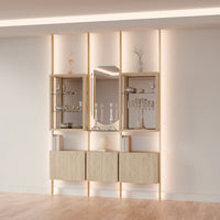 MODTRIM THREE-SECTION Curio & Glass Display Shelf Set. 79-83″