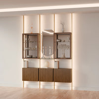 MODTRIM THREE-SECTION Curio & Glass Display Shelf Set. 79-83″