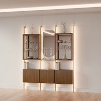 MODTRIM THREE-SECTION Curio & Glass Display Shelf Set. 79-83″