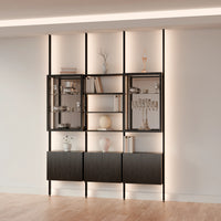 MODTRIM THREE-SECTION Curio & Bookcase Set. 79-83″
