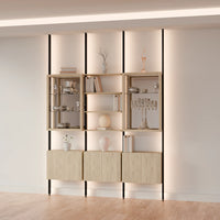 MODTRIM THREE-SECTION Curio & Bookcase Set. 79-83″