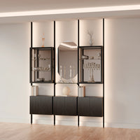 MODTRIM THREE-SECTION Curio & Glass Display Shelf Set. 79-83″