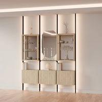 MODTRIM THREE-SECTION Curio & Glass Display Shelf Set. 79-83″