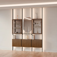 MODTRIM THREE-SECTION Curio & Glass Display Shelf Set. 79-83″