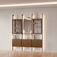MODTRIM THREE-SECTION Curio & Glass Display Shelf Set. 79-83″