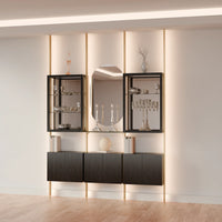 MODTRIM THREE-SECTION Curio & Glass Display Shelf Set. 79-83″