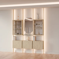 MODTRIM THREE-SECTION Curio & Glass Display Shelf Set. 79-83″