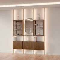 MODTRIM THREE-SECTION Curio & Glass Display Shelf Set. 79-83″