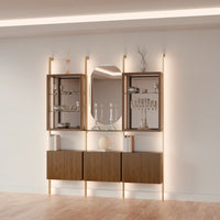 MODTRIM THREE-SECTION Curio & Glass Display Shelf Set. 79-83″