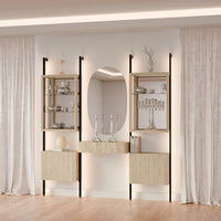 MODTRIM CURIO SET WITH FLOATING BUFFET & 2 CABINETS. 93"