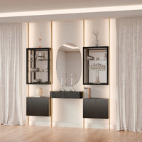 MODTRIM CURIO SET WITH FLOATING BUFFET & 2 CABINETS. 93"