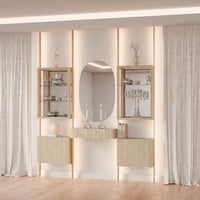 MODTRIM CURIO SET WITH FLOATING BUFFET & 2 CABINETS. 93"