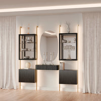 MODTRIM CURIO SET WITH FLOATING BUFFET & 2 CABINETS. 93"