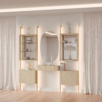 MODTRIM CURIO SET WITH FLOATING BUFFET & 2 CABINETS. 93"