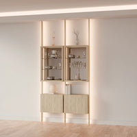 MODTRIM TWO-SECTION CURIO SET. 56"