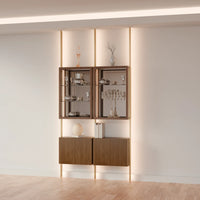 MODTRIM TWO-SECTION CURIO SET. 56"