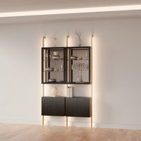 MODTRIM TWO-SECTION CURIO SET. 56"