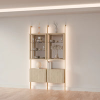 MODTRIM TWO-SECTION CURIO SET. 56"