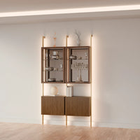 MODTRIM TWO-SECTION CURIO SET. 56"