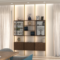 MODTRIM CHINA CLOSET AND BOOKCASE SET WITH CABINETS & DRAWERS